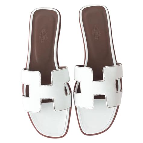 white Hermes sandals